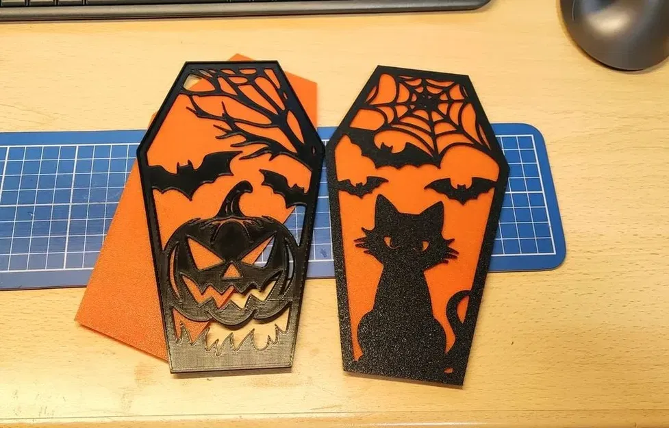 Trang trí Halloween với hình ảnh con mèo và bí ngô - Image 1