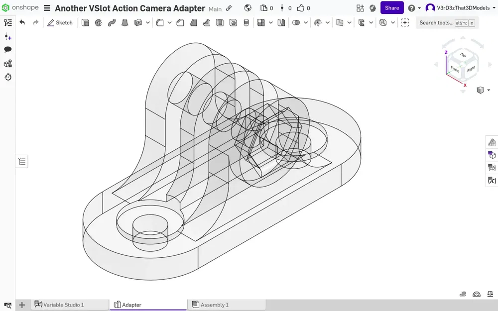 Giá đỡ camera hành động cho thanh nhôm v-slot - Image 1