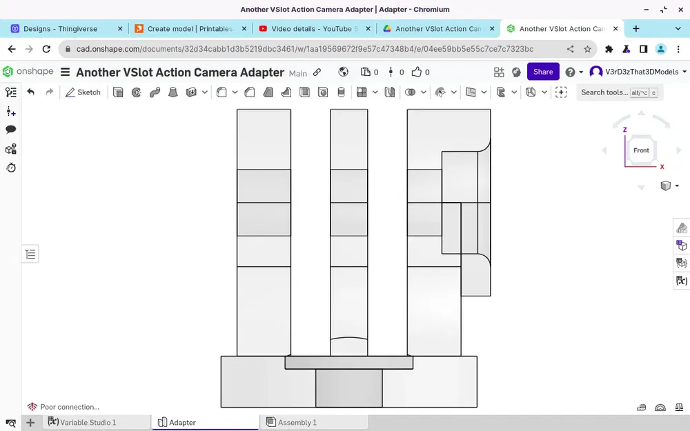 Giá đỡ camera hành động cho thanh nhôm v-slot - Image 2