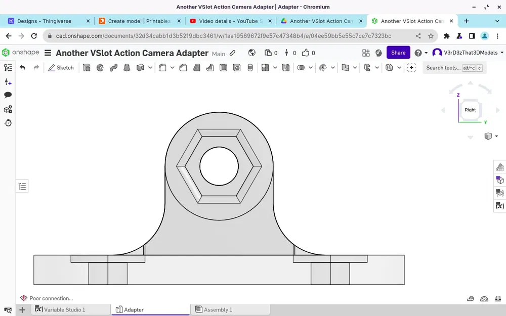 Giá đỡ camera hành động cho thanh nhôm v-slot - Image 4