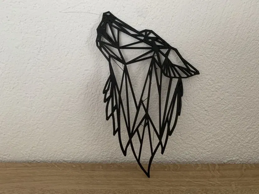 Đầu sói phong cách low poly nghệ thuật tường hình học - Image 1