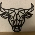 Đầu bò phong cách low poly trang trí tường - Thumbnail 1