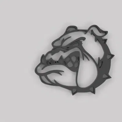 Trang trí tường chó bulldog giận dữ dày 5mm