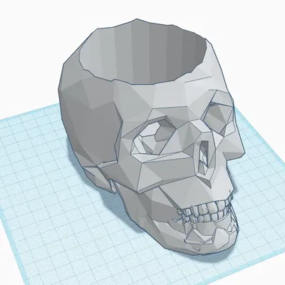 Đầu lâu poly thấp trang trí cho kẹo Halloween hoặc nến