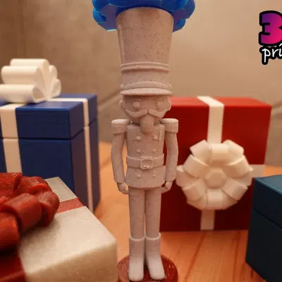 Nắp hộp khóa xoay hình nhân vật Nutcracker Giáng Sinh