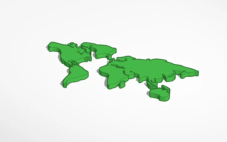 Bản đồ thế giới đơn giản cho in 3D - Image 1