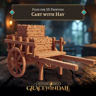 Xe đẩy nông trại chở rơm cho đường làng