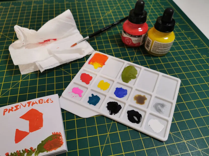 Bảng màu sơn kích thước A6 với các ngăn chứa mực riêng biệt - Image 1