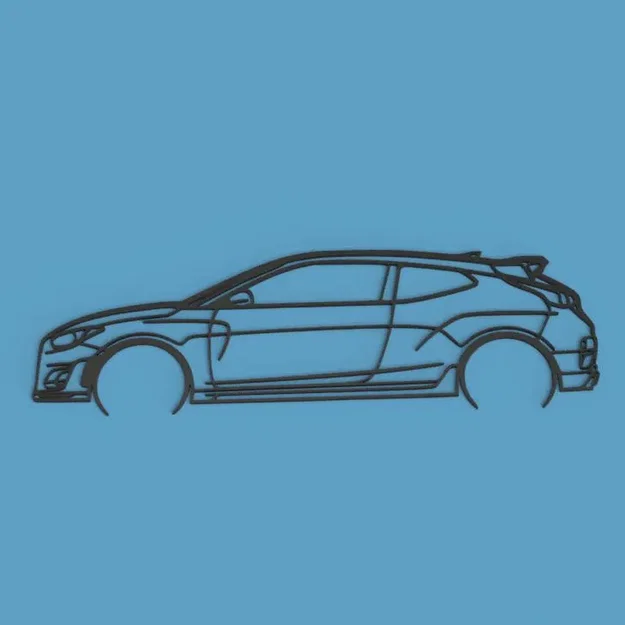 Silhouette đơn giản của Hyundai Veloster N - Image 1