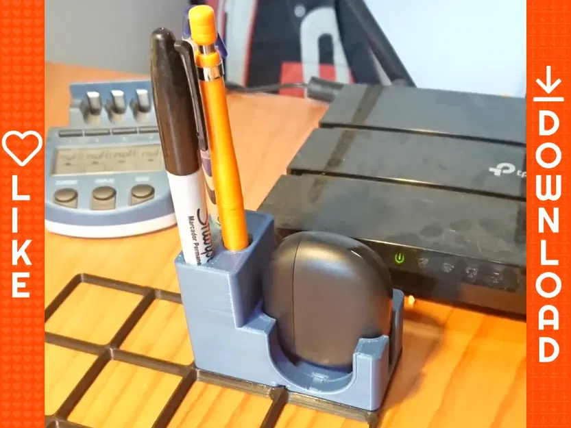 Giá đỡ hộp tai nghe Gridfinity cho Redmi Buds 4 với chỗ để bút - Image 2