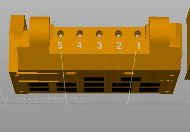 MMU3 - Thân bánh xe và puli với các ô vuông được điền và số màu - Image 1