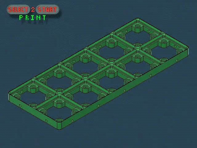 Giá đỡ tổ chức bàn Gridfinity 5x2 với nền Skelet - Image 1