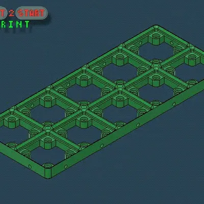 Giá đỡ tổ chức bàn Gridfinity 5x2 với nền Skelet