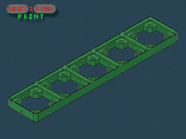 Giá đỡ tổ chức Gridfinity 5x1 với nền Skelet - Image 1