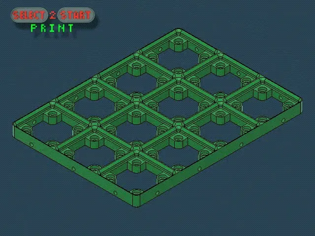 Giá đỡ tổ chức bàn Gridfinity 4x3 với đế Skelet - Image 1