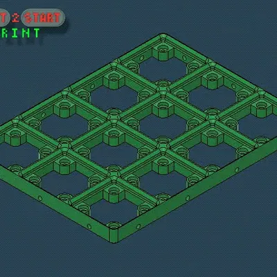 Giá đỡ tổ chức bàn Gridfinity 4x3 với đế Skelet