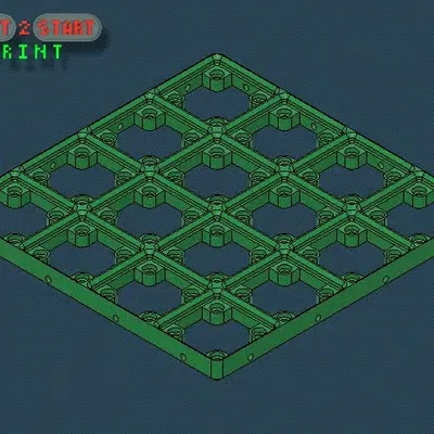 Bảng tổ chức Gridfinity 4x4 với đế Skelet