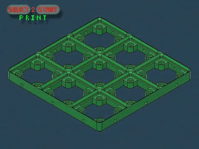 Giá đỡ tổ chức 3x3 Gridfinity với nền Skelet - Image 1