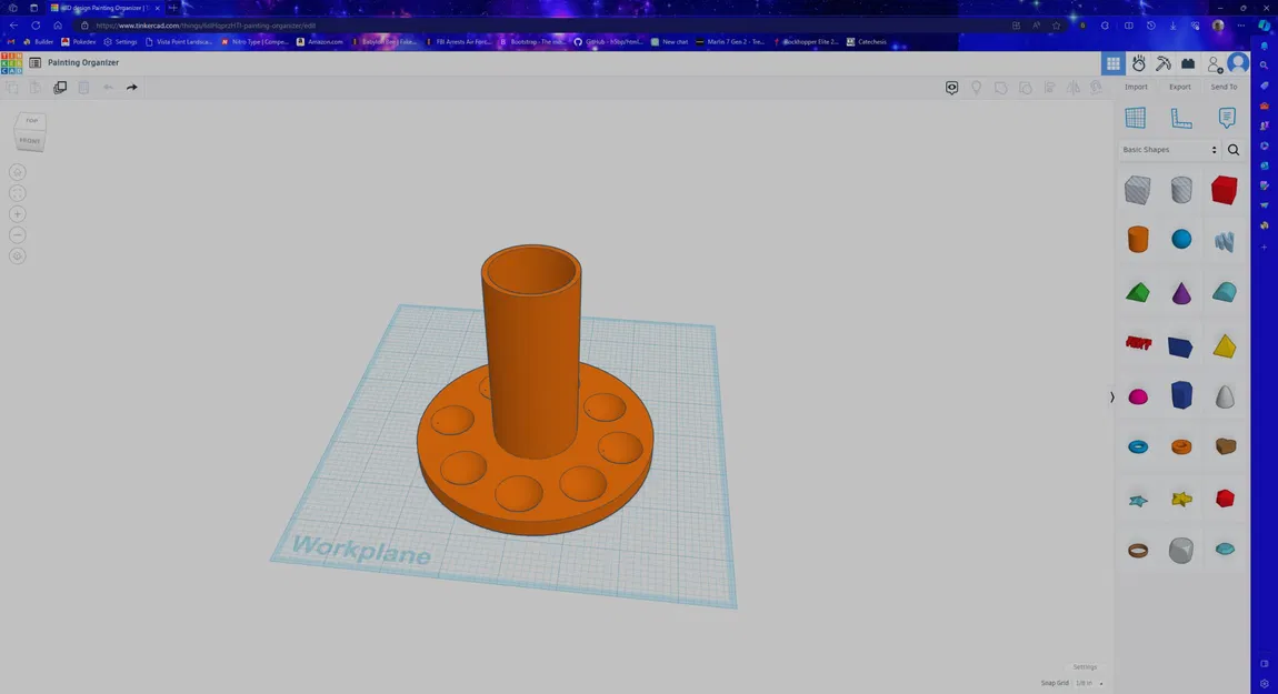 Bộ tổ chức màu vẽ với giá đỡ cọ và nước trung tâm - Image 1