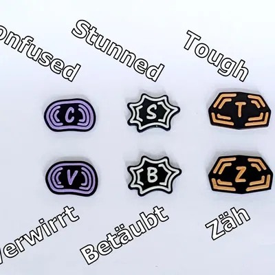 Bộ đếm trạng thái Marvel Champions thay thế thẻ STUNNED/CONFUSED/...