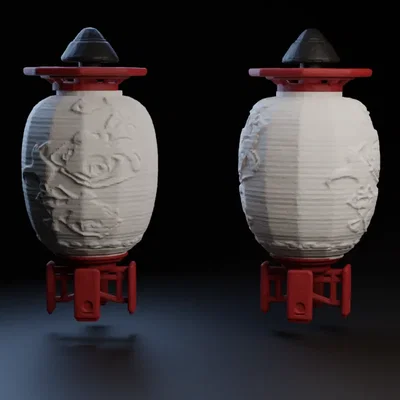 Đèn lồng giấy với giá đỡ đèn LED