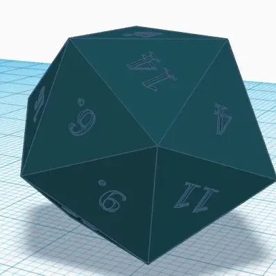 Xúc xắc 20 mặt hình khối đều Icosahedron cho trò chơi vui vẻ