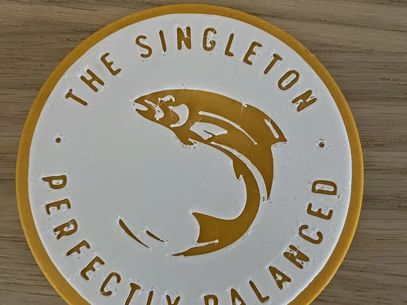 Đế lót ly hai màu với logo Singleton - Image 1