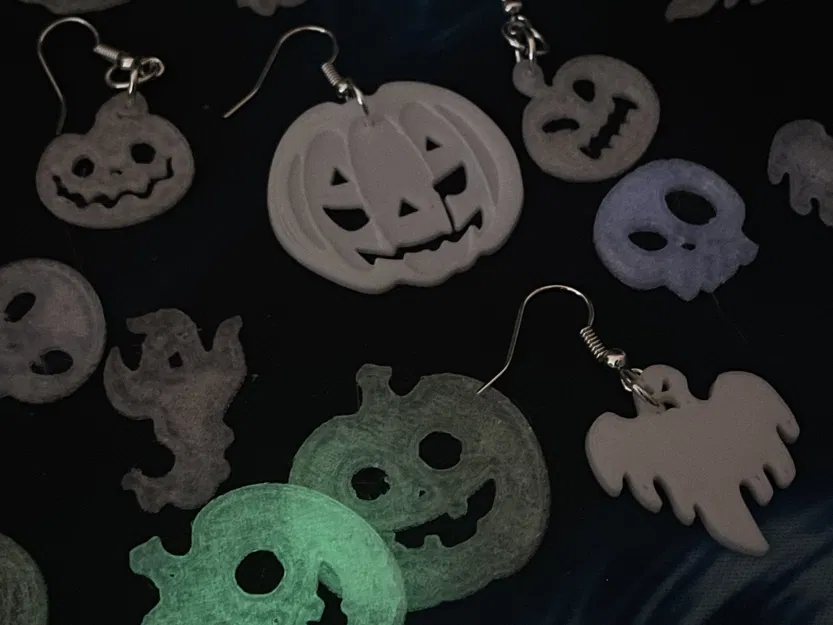 Bông tai Halloween hình bí ngô và ma quái - Image 1