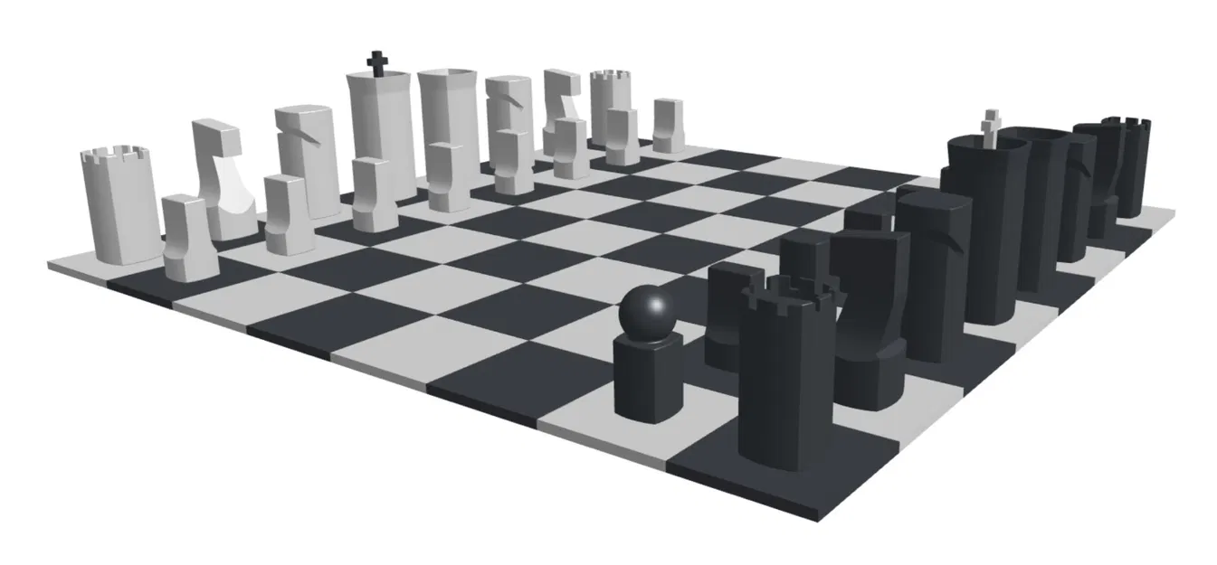 Bộ cờ vua tối giản phong cách hiện đại - Image 1