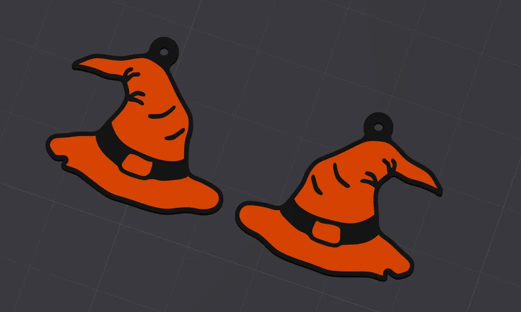 Bông tai mũ phù thủy hai màu cho Halloween - Image 1