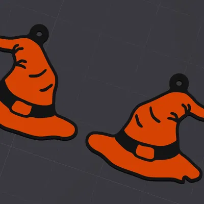 Bông tai mũ phù thủy hai màu cho Halloween