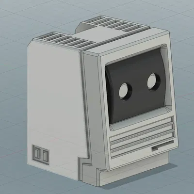 Mô hình Macintosh cổ điển mini với mắt robot