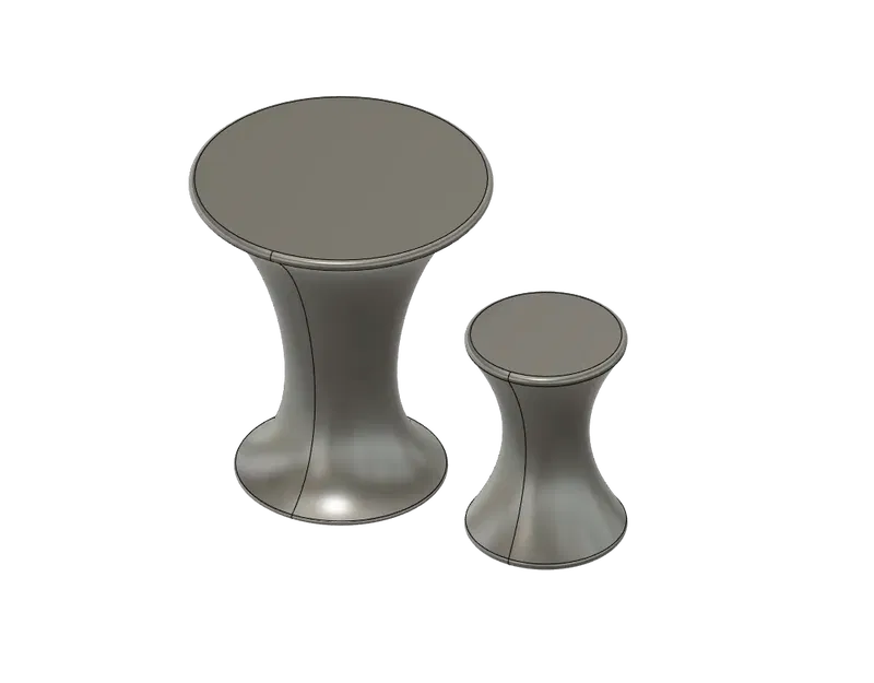 Bộ bàn và ghế hình đồng hồ cát đơn giản, uốn cong - Image 1