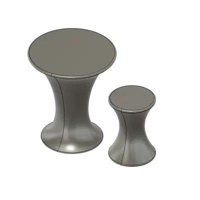 Bộ bàn và ghế hình đồng hồ cát đơn giản, uốn cong