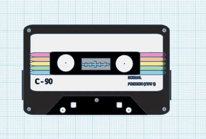 Mô hình băng cassette retro phong cách thập niên 80-90 - Image 1