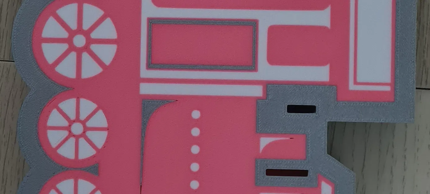 Tàu hỏa hồng dễ thương cho mô hình 3D - Image 1