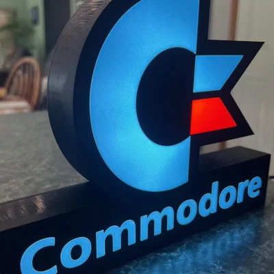 Đèn LED hộp ánh sáng với biểu tượng Commodore