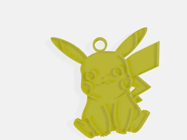 Dây chuyền/chìa khóa Pikachu dễ in 3D - Image 1