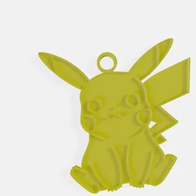 Dây chuyền/chìa khóa Pikachu dễ in 3D