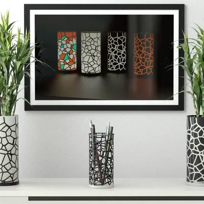 Đèn bàn hình bình hoa đa năng để bút