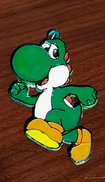 Dây chuyền/chìa khóa Yoshi dễ in bằng nhựa màu đen - Image 1