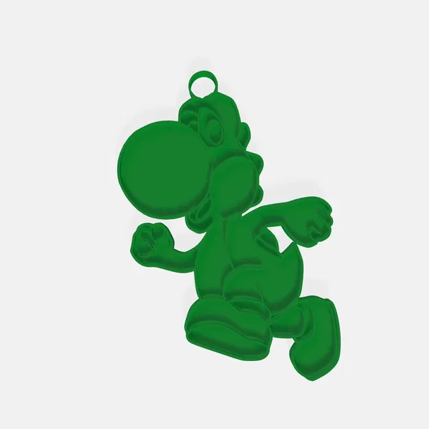 Dây chuyền/chìa khóa Yoshi dễ in bằng nhựa màu đen - Image 2