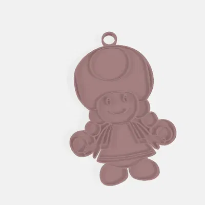 Dây chuyền/chìa khóa Toadette dễ in 3D