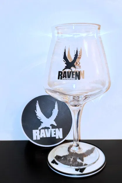 Lót ly bia có logo Raven in hai màu - Image 2