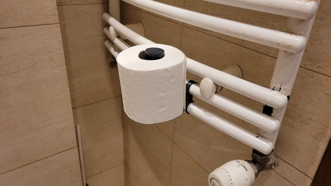 Giá đỡ giấy vệ sinh gắn tường cho bộ tản nhiệt phòng tắm - Image 2