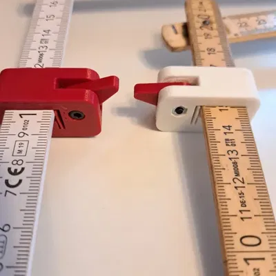 Giá đỡ cho thước đo với cơ chế kẹp exzenter