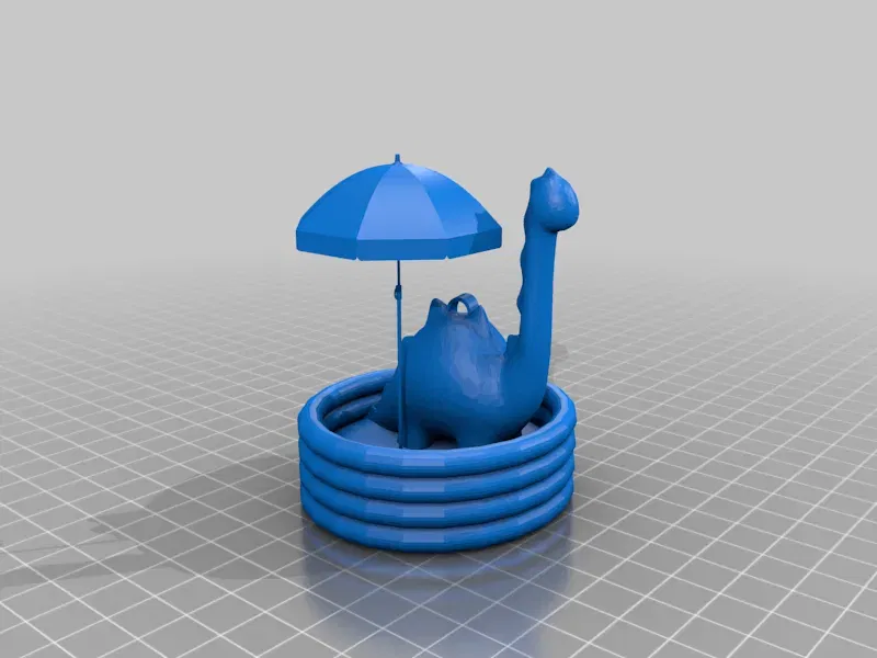 Móc khóa khủng long mùa hè trong bể bơi - Image 1