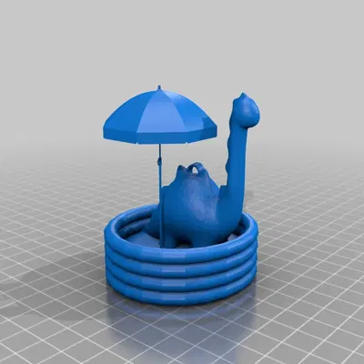 Móc khóa khủng long mùa hè trong bể bơi