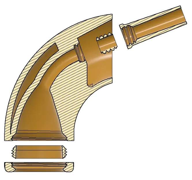 Mouthpiece tuba 90 độ Alcon 23 kiểu macaroni - Image 3