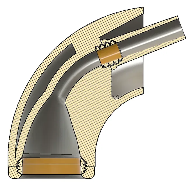 Mouthpiece tuba 90 độ Alcon 23 kiểu macaroni - Image 4